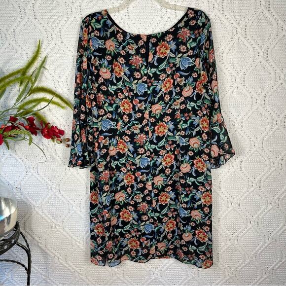 DANILLO BOUTIQUE | Multi-Colored Floral Pattern Chiffon Dress - Picture 2 of 7